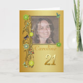 Golden Garden 21e foto Verjaardag Kaart (Voorkant)