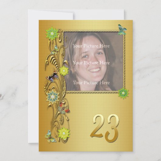 Golden Garden 23e uitnodiging van de Birthday (Voorkant)