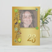 Golden Garden 23e uitnodiging van de Birthday (Staand voorkant)