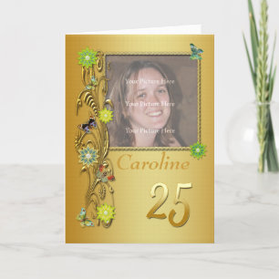 Golden Garden 25e foto Verjaardag Kaart