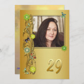 Golden Garden 29e verjaardag uitnodiging (Voorkant / Achterkant)