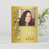 Golden Garden 33e uitnodiging van de partij Birthd (Staand voorkant)