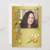 Golden Garden 38e verjaardag feestuitnodiging Kaart (Voorkant)