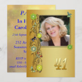 Golden Garden 41e verjaardag uitnodiging (Voorkant / Achterkant)