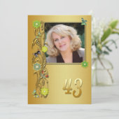 Golden Garden 43e verjaardag uitnodiging (Staand voorkant)