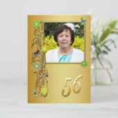 Golden Garden 56ste verjaardag uitnodiging (Staand voorkant)