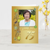 Golden Garden 75e foto Verjaardag Kaart (Gele Bloem)
