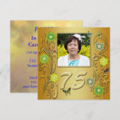 Golden Garden 75e verjaardag feestuitnodiging Kaart (Voorkant / Achterkant)