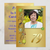 Golden Garden 79e verjaardag uitnodiging (Voorkant / Achterkant)