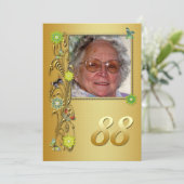 Golden Garden 88ste verjaardag uitnodiging (Staand voorkant)