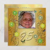 Golden Garden 95e verjaardag uitnodiging (Voorkant / Achterkant)