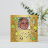 Golden Garden 95e verjaardag uitnodiging (Staand voorkant)