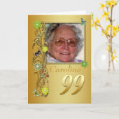 Golden Garden 99e foto Verjaardag Kaart (Gele Bloem)