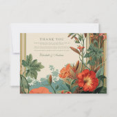 Golden Garden Lijst Floral Wedding Bedankkaart (Voorkant)