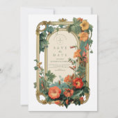 Golden Garden Lijst Floral Wedding Save The Date (Voorkant)