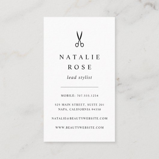Golden Garland Haarstylist Visitekaartje (Achterkant)