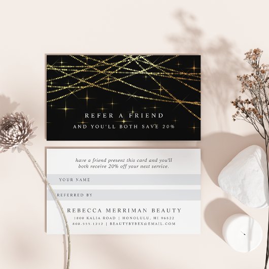 Golden Garland Referral-Kaart Aanbevelingskaartje