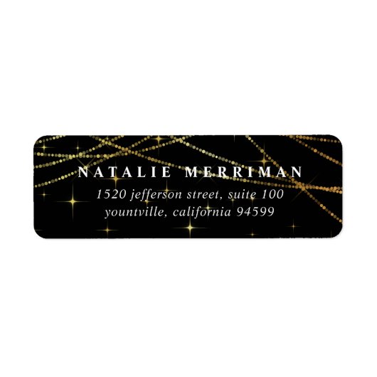 Golden Garland Return Address Etiket (Voorkant)