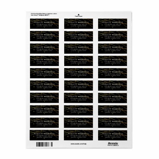 Golden Garland Return Address Etiket (Full Sheet)