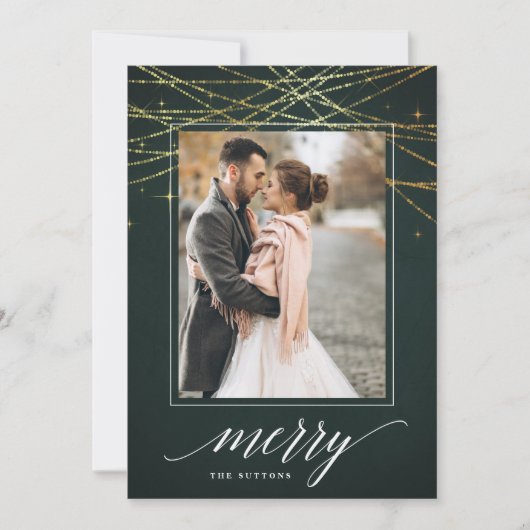 Golden Garland | Vakantieknopkaart Feestdagenkaart (Voorkant)