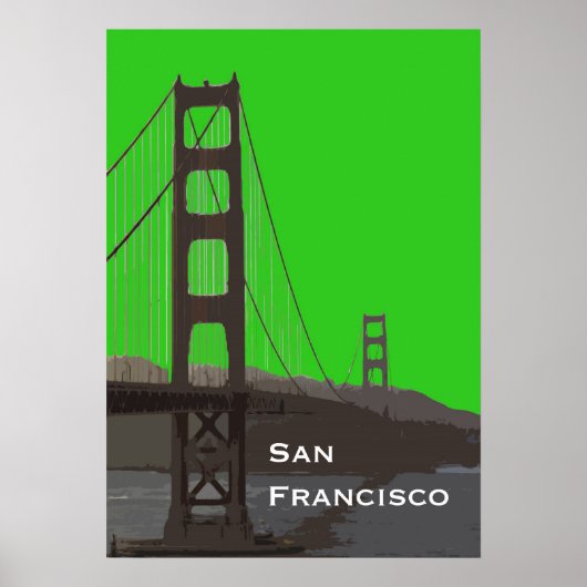 Golden Gate Abstract in Groen Poster (Voorkant)