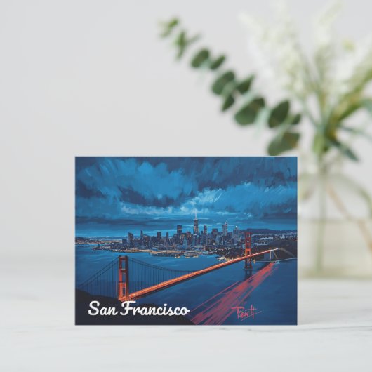 Golden Gate at Twilight – San Francisco Briefkaart (Staand voorkant)