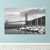 Golden Gate bij de jachthaven Canvas Afdruk (Insitu (Houten vloer))