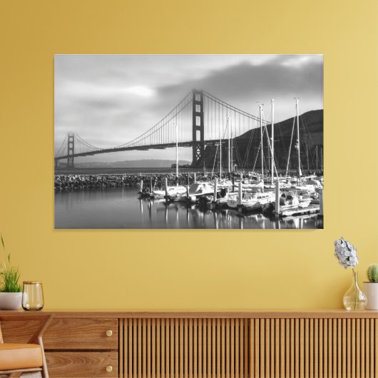 Golden Gate bij de jachthaven Canvas Afdruk (Insitu (Woonkamer))