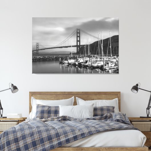 Golden Gate bij de jachthaven Canvas Afdruk (Insitu (Slaapkamer))