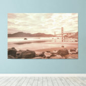 Golden Gate bij Marshall Beach Canvas Afdruk (Insitu (Houten vloer))