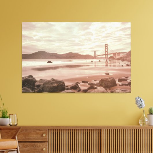 Golden Gate bij Marshall Beach Canvas Afdruk (Insitu (Woonkamer))