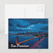 Golden Gate bij schemering – San Francisco Briefkaart (Voorkant / Achterkant)