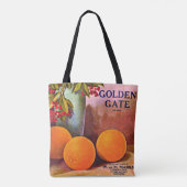 Golden Gate Brand oranje-krattenlabel uit de jaren Tote Bag (Achterkant)