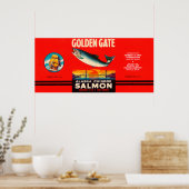 Golden Gate Brand Salmon Label- Seattle, WA Poster (Keuken)