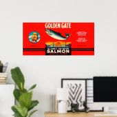 Golden Gate Brand Salmon Label- Seattle, WA Poster (Thuiskantoor)