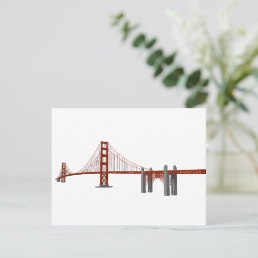Golden Gate Bridge: 3D-model: Briefkaart (Staand voorkant)