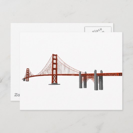 Golden Gate Bridge: 3D-model: Briefkaart (Voorkant / Achterkant)