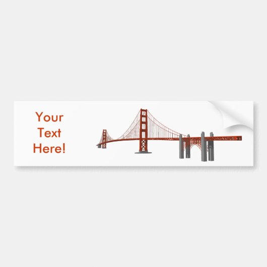 Golden Gate Bridge: 3D-model: Bumpersticker (Voorkant)