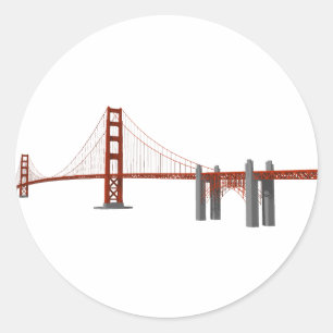 Golden Gate Bridge: 3D-model: Ronde Sticker