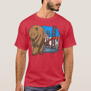 Golden Gate Bridge Bear Animal Food Funny Women Fa T-shirt