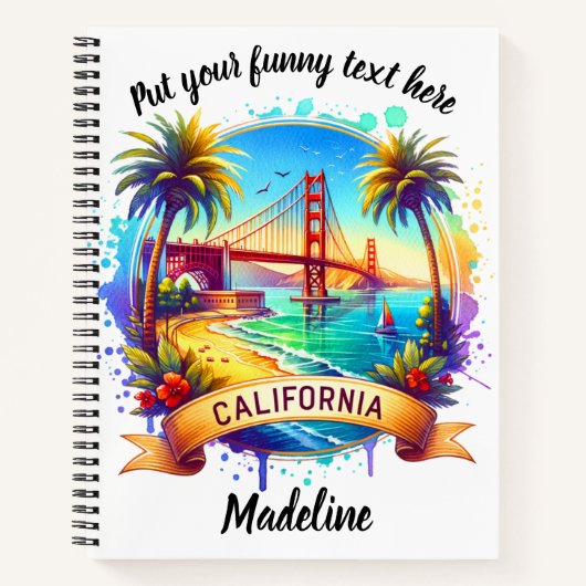 Golden Gate Bridge bij het strand bij zonsondergan Notitieboek (Voorkant)