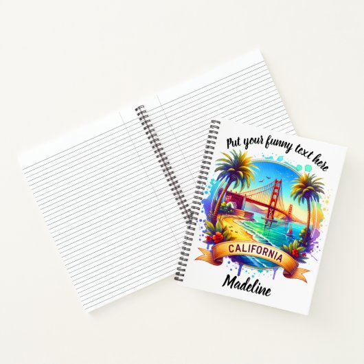 Golden Gate Bridge bij het strand bij zonsondergan Notitieboek (Binnen)