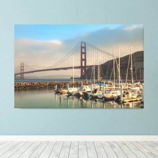 Golden Gate Bridge bij Marina Canvas Afdruk (Insitu (Houten vloer))