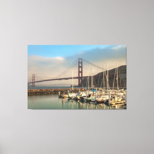 Golden Gate Bridge bij Marina Canvas Afdruk (Voorkant)