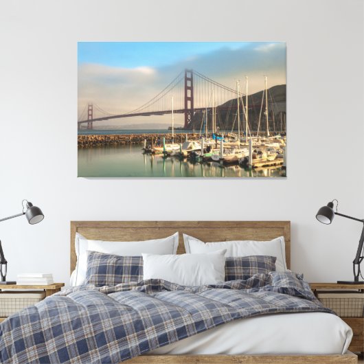 Golden Gate Bridge bij Marina Canvas Afdruk (Insitu (Slaapkamer))