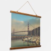 Golden Gate Bridge bij Marina Sausalito Hangend Wandkleed (Gebogen)