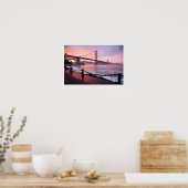 Golden Gate Bridge bij schemering Poster (Keuken)