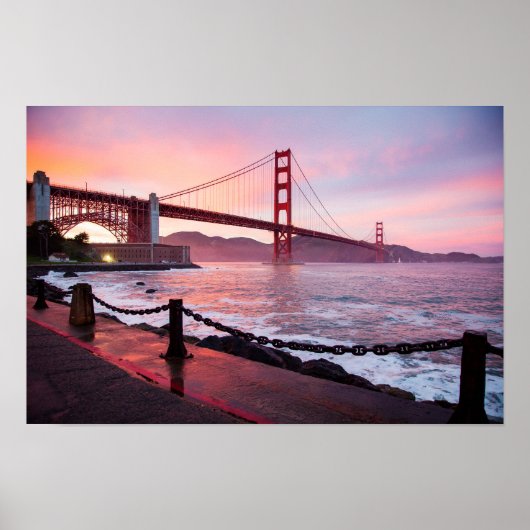 Golden Gate Bridge bij schemering Poster (Voorkant)