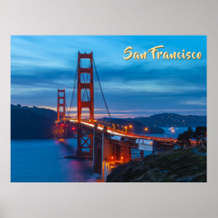 Golden Gate Bridge bij schemering Poster