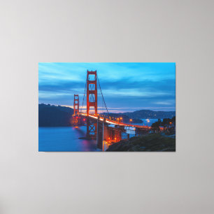 Golden Gate Bridge bij Twilight Canvas Afdruk